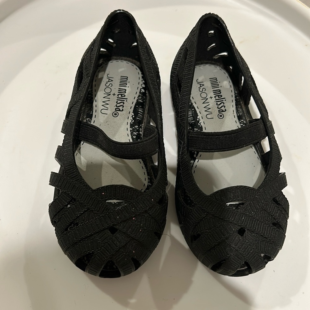 Mini Melissa +jason Wu like new black slipper shoes